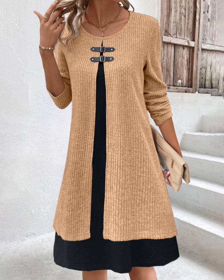 Drune | Rippenkleid mit Langen Ärmeln