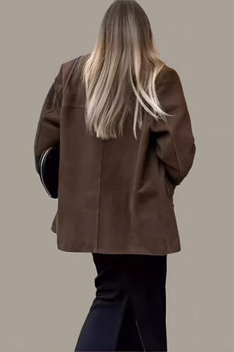 Drune | Damen Wildleder Blazer Klassisch & Lässig Braune Frauenjacke