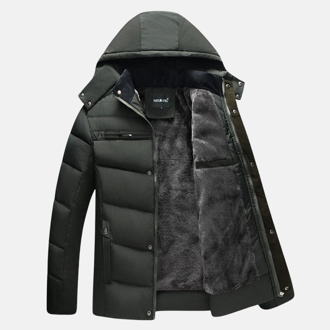 Drune | Fleece Stepp-Puffermantel - Kapuzenjacke im entspannten Schnitt
