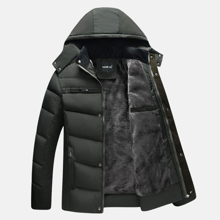 Drune | Fleece Stepp-Puffermantel - Kapuzenjacke im entspannten Schnitt
