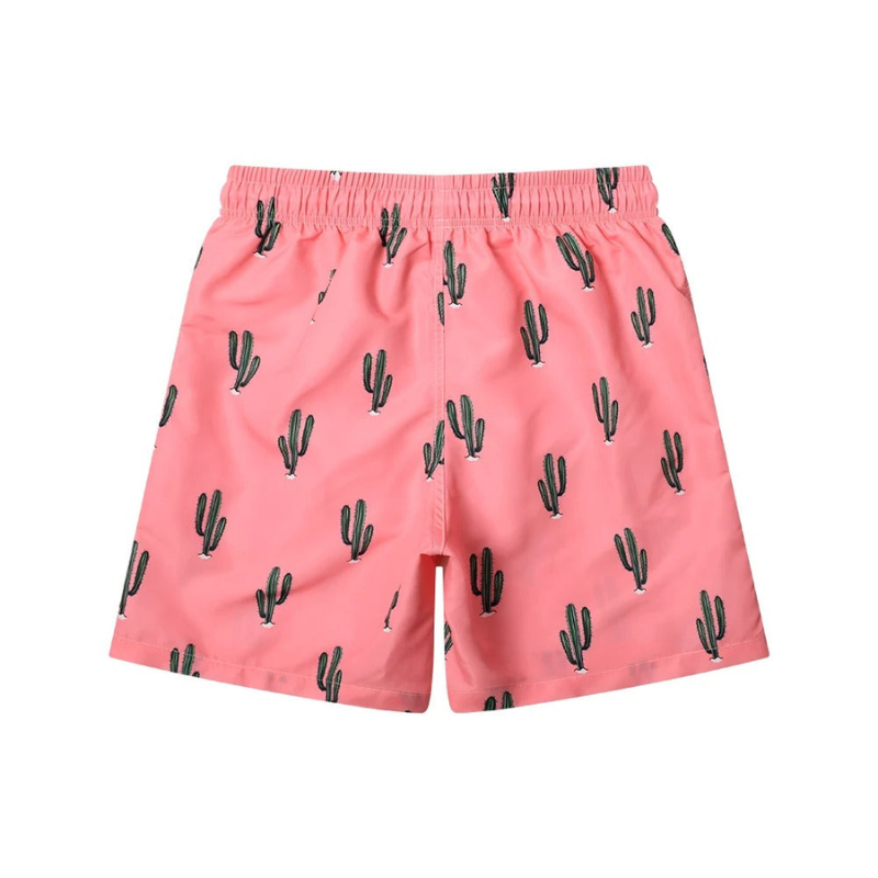 Drune | Herren Schwimmshorts Männer Sommer Shorts Mit Kaktusdruck Rosa