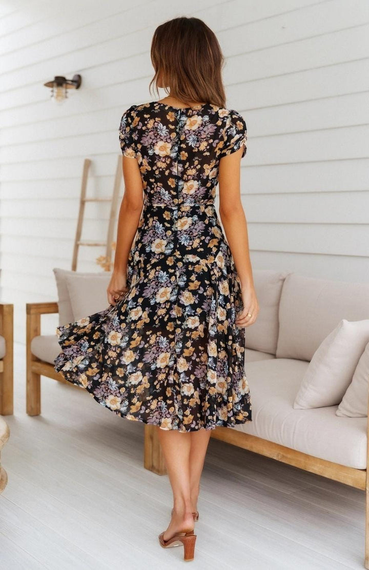 Drune | Kleid in Midi Länge, Ideal Für Frühling Und Den Täglichen Gebrauch