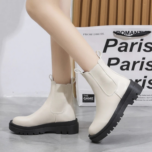 Drune | Damen Chelsea Boots mit Elastischen Seiten und Zugschlaufen
