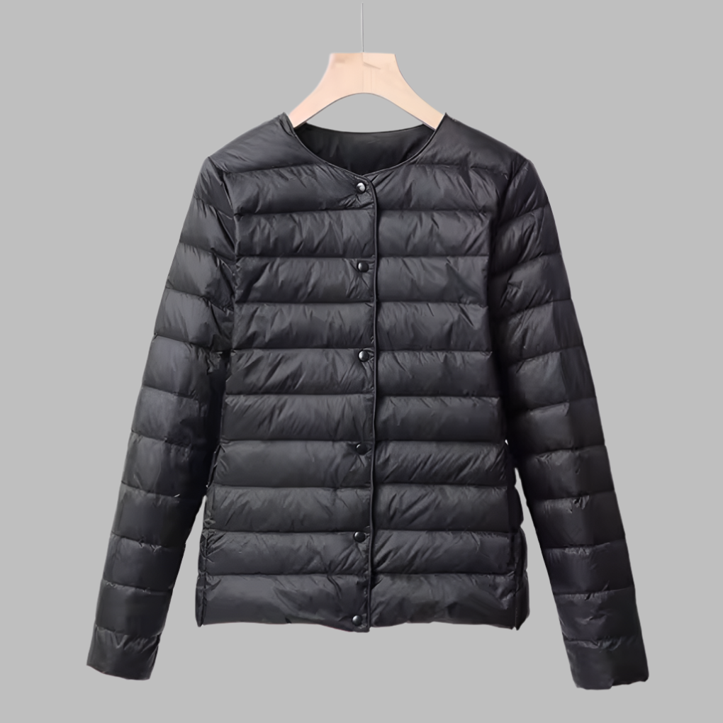 Drune | Tragbare wattierte Jacke ohne Kragen für Frühling und Winter