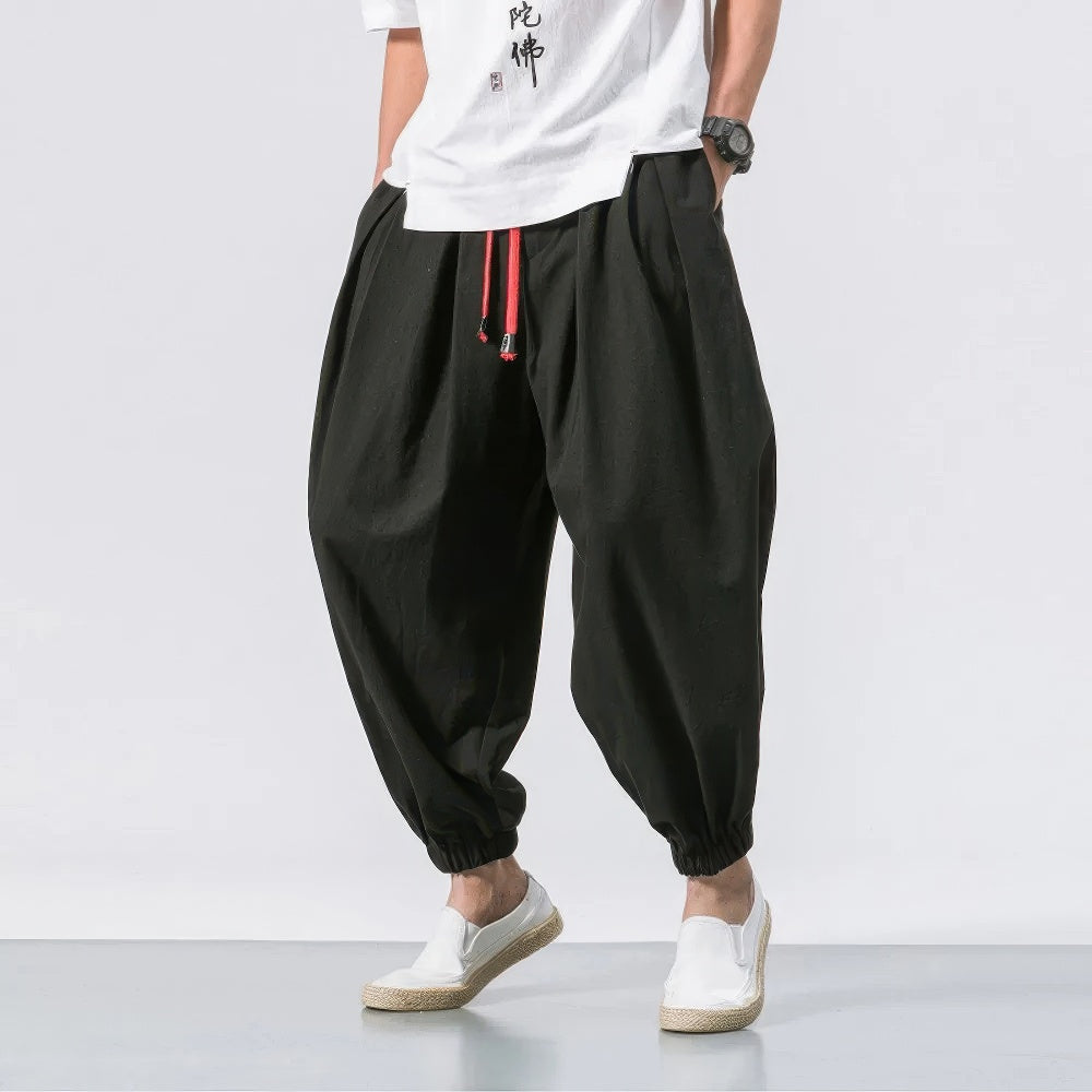 Drune | Herren Leinen Lockere Harembroek Bequeme Sommerhose Für Männer