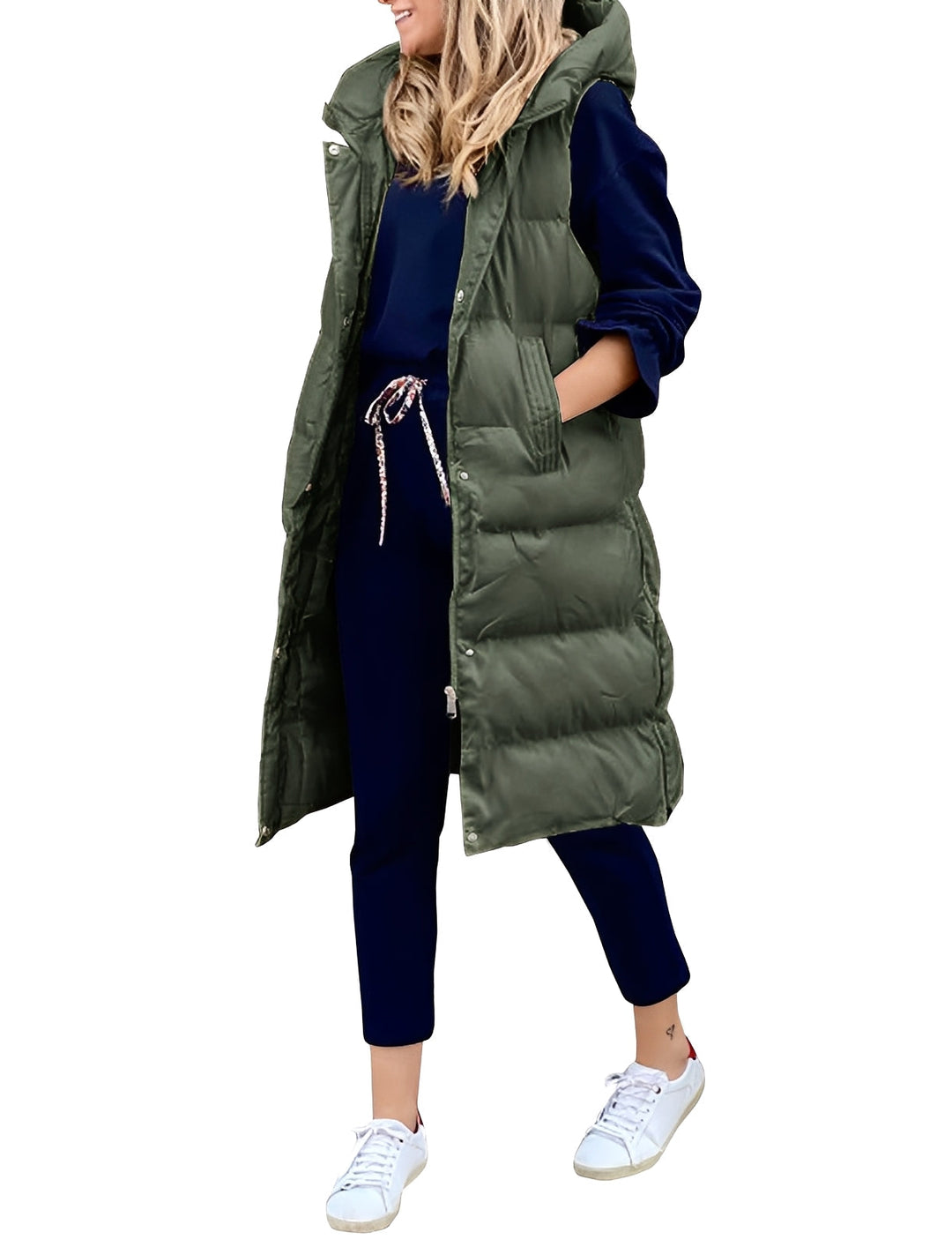 Drune | Stylischer, Ärmelloser, Langer Weste-Mantel für Damen