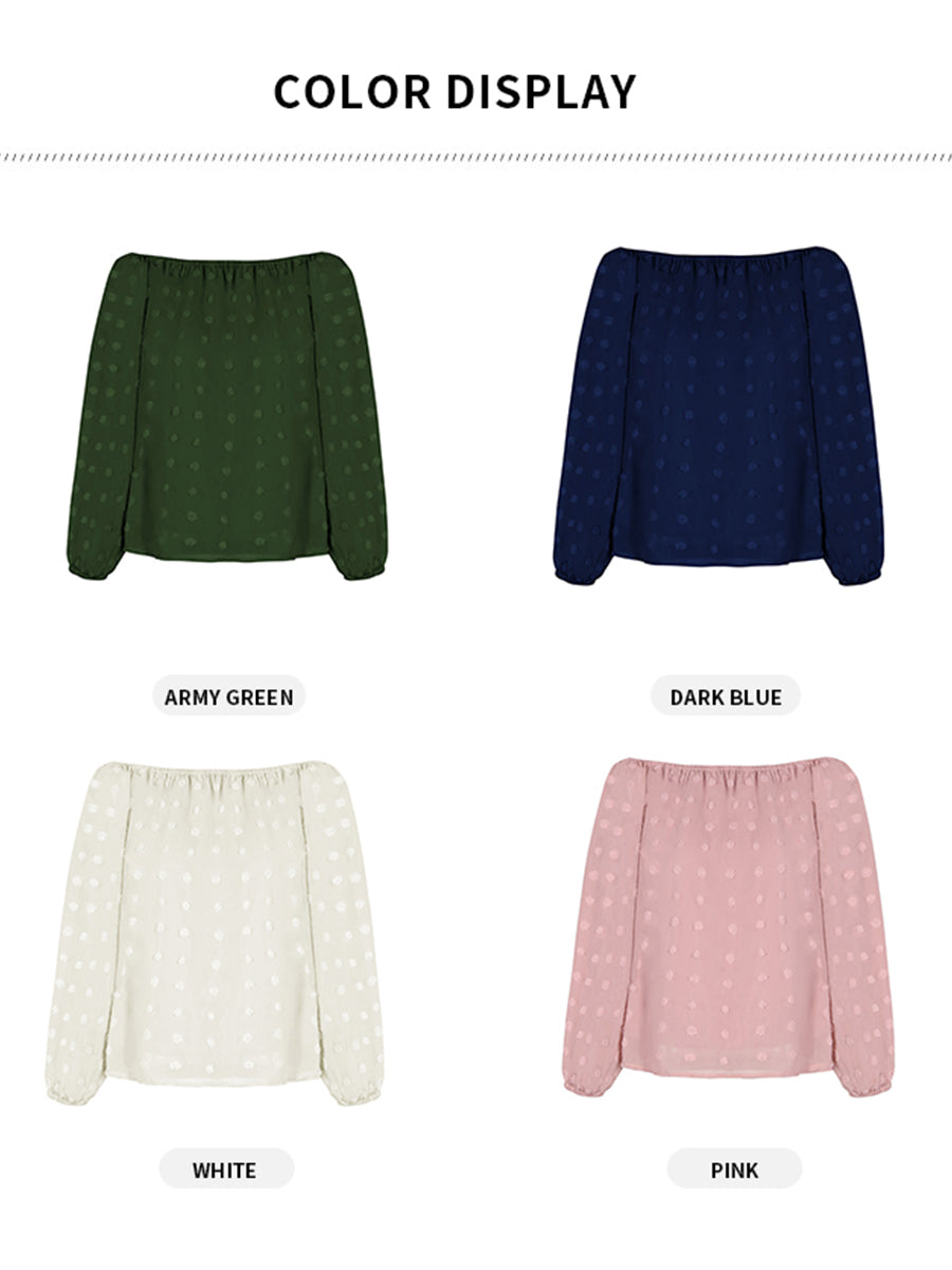 Drune | Off Shoulder Laterne Langärmeliges Rüschentop