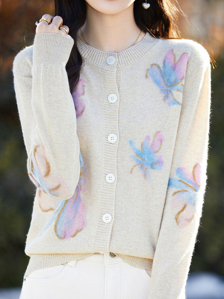 Drune | Strickjacke mit floralem Muster