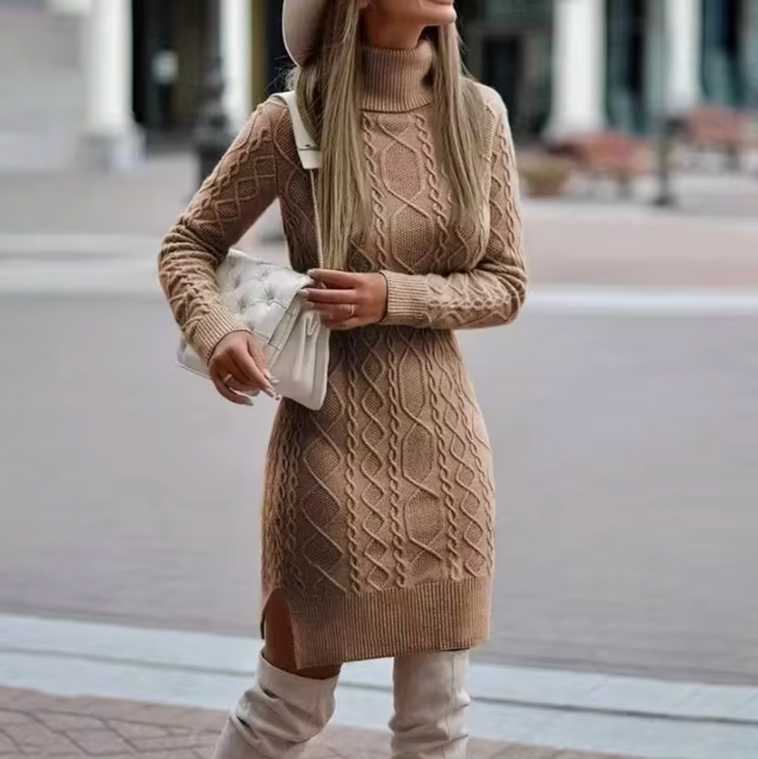 Drune – Gestricktes Rollkragen-Pulloverkleid