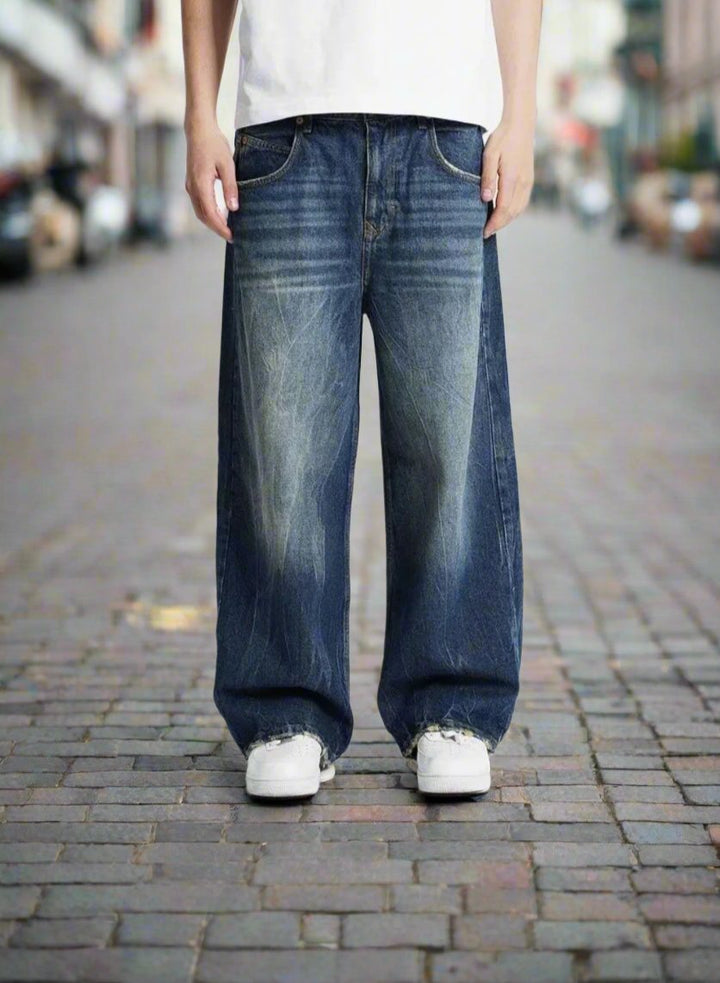 Drune | Weite Jeans Baggy Fit Hohe Taille Bequem Und Lässig Denim