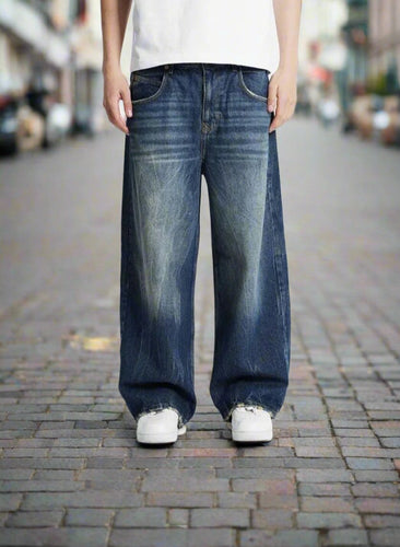 Drune | Weite Jeans Baggy Fit Hohe Taille Bequem Und Lässig Denim