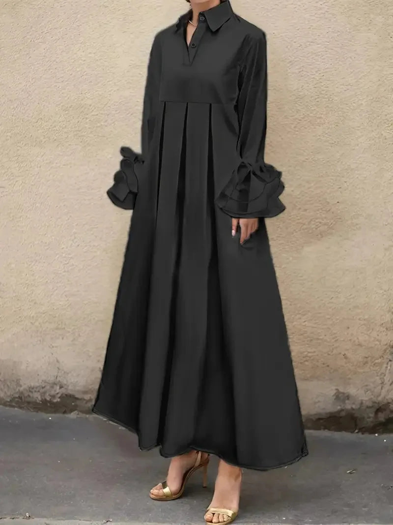 Damen Lange Hemdblusenkleid Drune