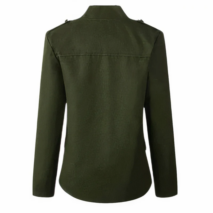 Drune | Damen Militärisch Inspirierte Jacke, Knopfverschluss, Lange Ärmel, Lässig Passform