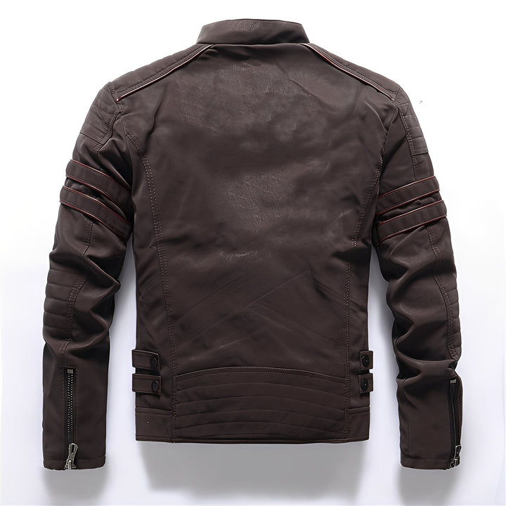 DruneStylische Motorrad Vegan-Lederjacke für Herren