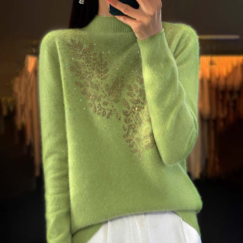 Drune | Strickpullover Mit Zartem Blättermuster