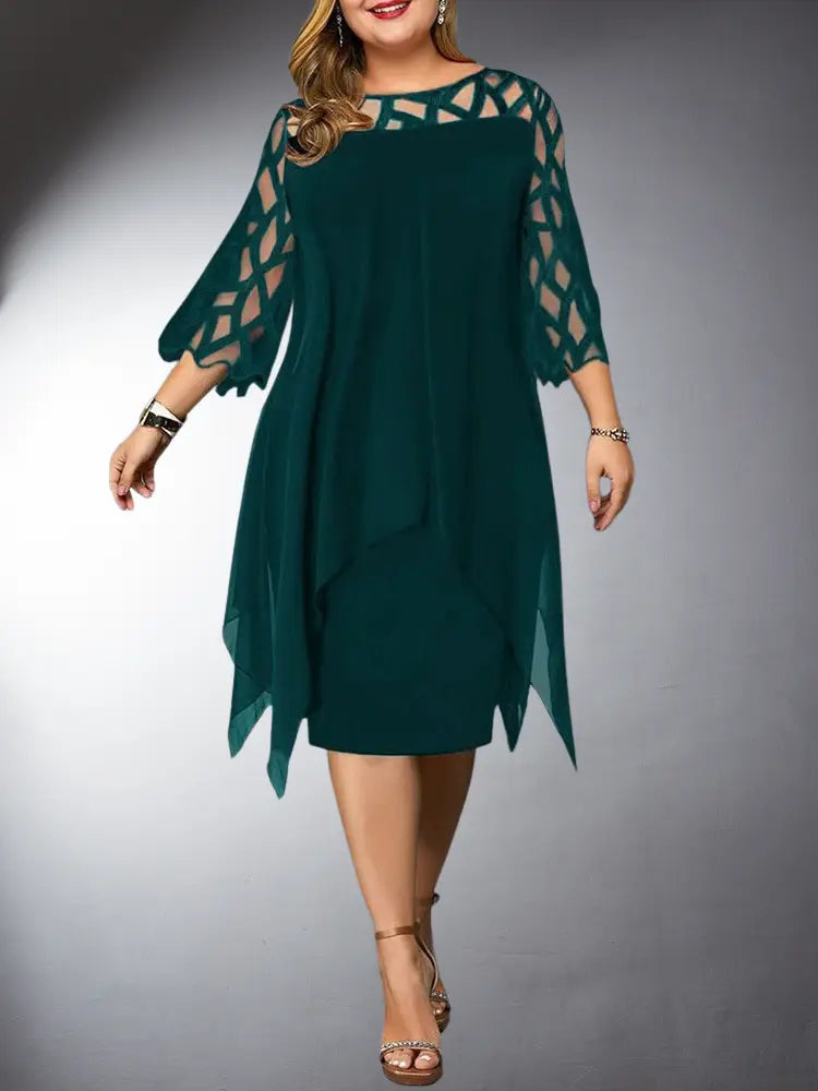 Drune | Elegantes Plus Size Spitzen Midi Kleid