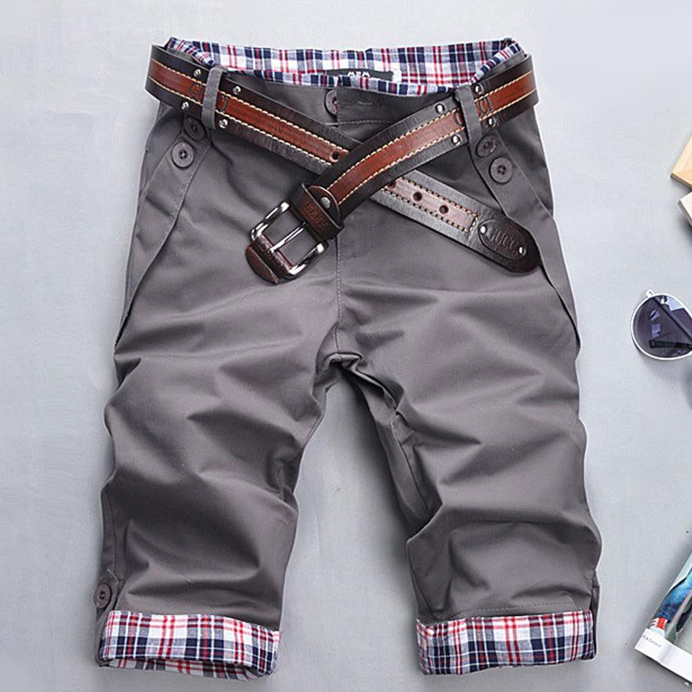 Drune – Hochwertige Shorts mit Gürtel und Karomuster