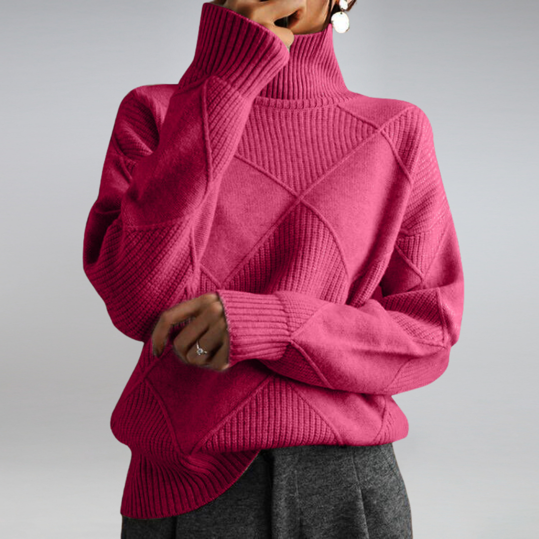 Drune | Damenpullover - Kaschmir Rollkragen Lockere Passform Pullover