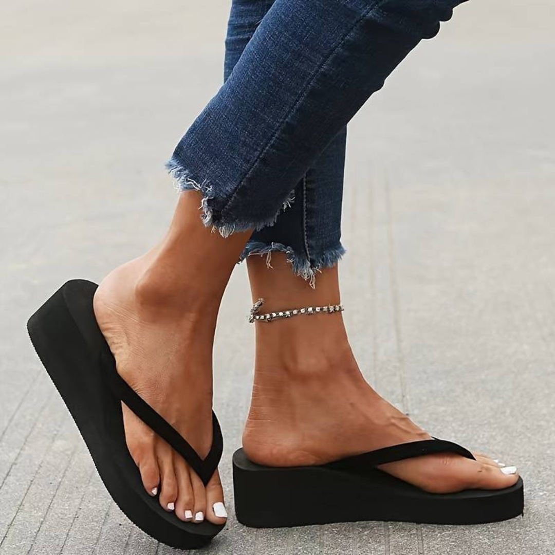 Drune | Flip Flop | Bequeme Keilabsatz-Flip-Flops für den Sommer