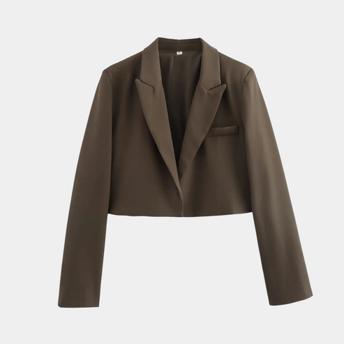 Drune | Cropped Blazerjacke Maßgeschneiderte Langarm Open Front