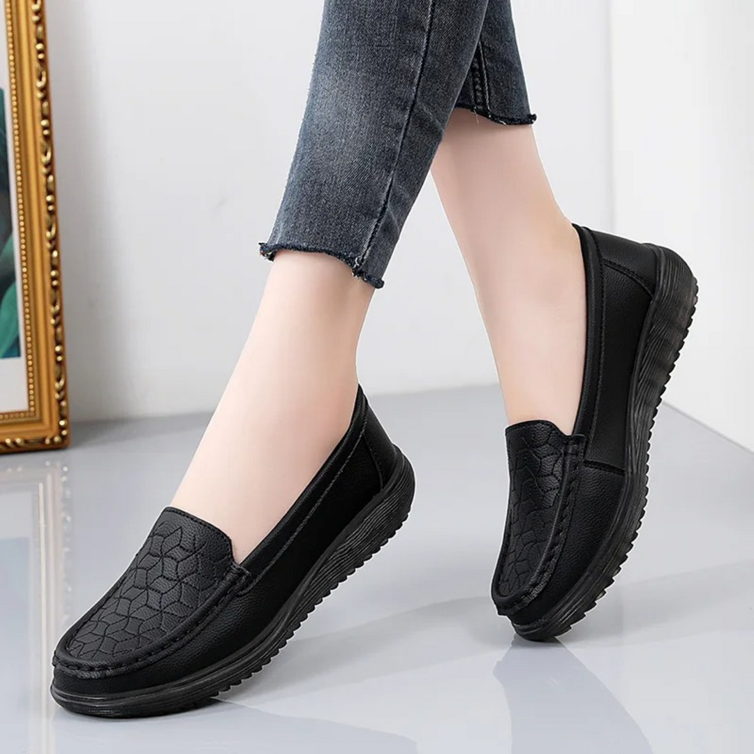 Drune – Damen-Loafer aus Leder mit Reliefmuster