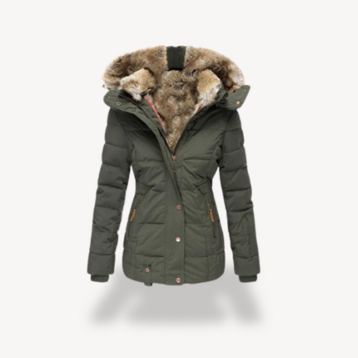 Drune | Damen Pufferjacke mit Kunstpelzkapuze