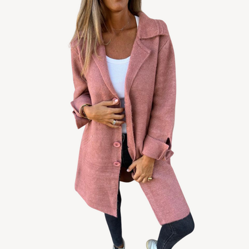 Drune | Frauen Wollmischung Langjacke mit Knopfverschluss