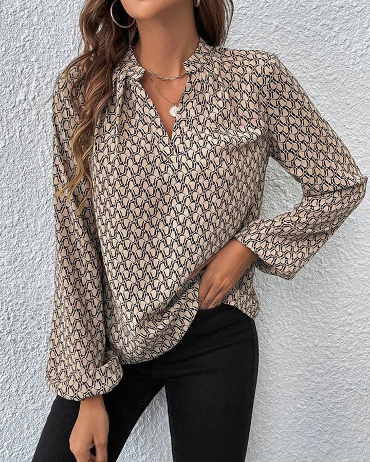 Drune | Bluse mit V-Ausschnitt und Muster
