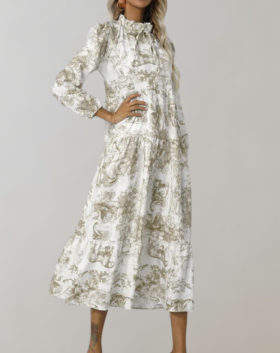 Drune - Neue Langarm Frauen Midi-Kleid