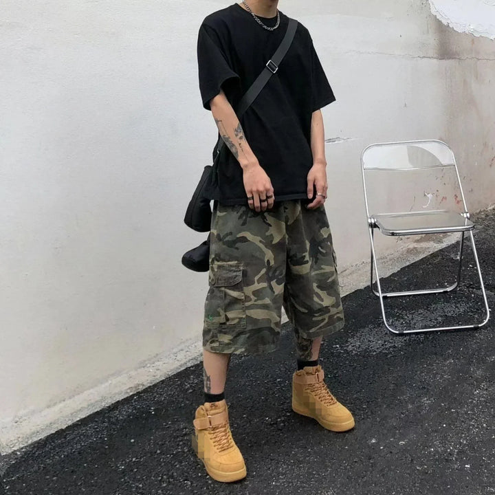Herren Loose Street Camouflage Shorts