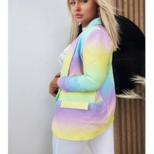 Drune | Damen Ombre Offene Front Blazer, Lange Ärmel, Lässige Passform