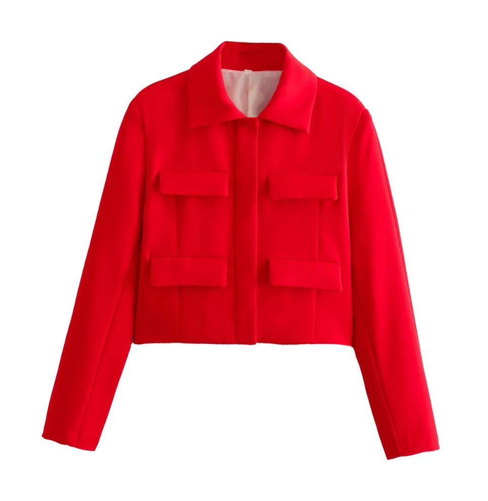 Drune | Bomberjack Damen Kurzjacke mit Vier Fronttaschen und Minimalistischem Design