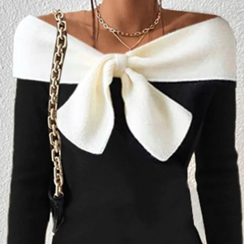 Drune | Farbe Block Off the Shoulder Pullover