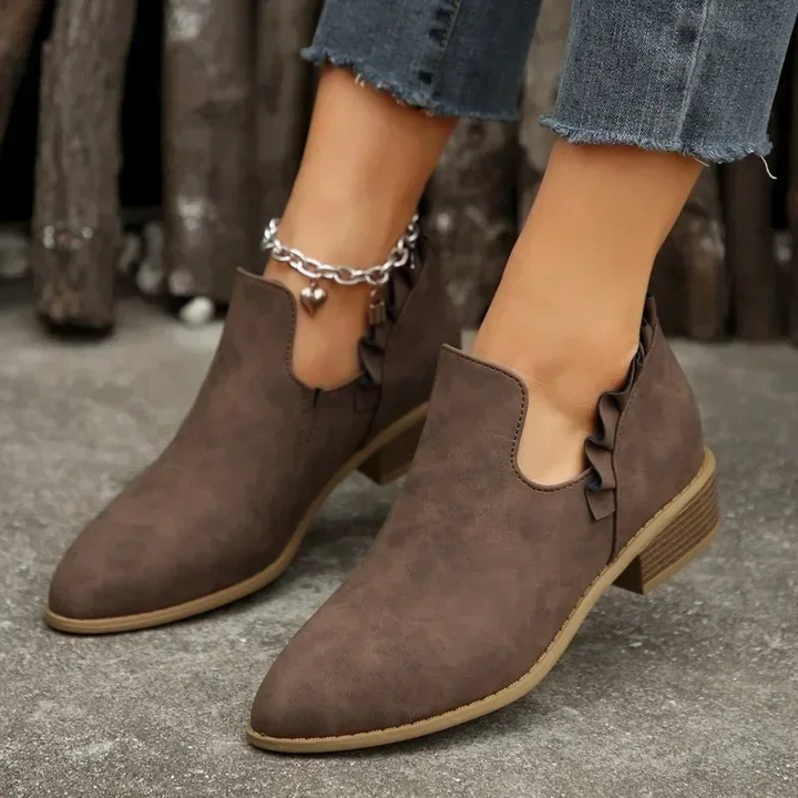 Elina Haltbare und Rutschfeste Stiefelette mit Rüschendetails Drune