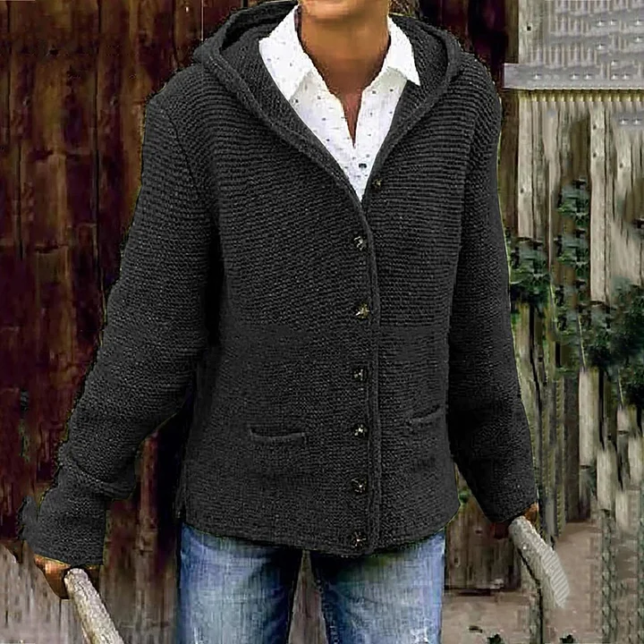 Drune | Vintage-Cardigan mit Gemütlicher Kapuze und Zwei Taschen