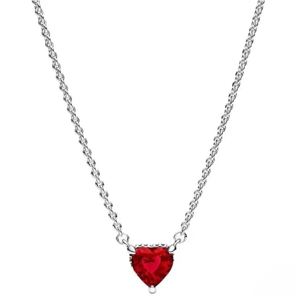 Drune | Sterling Silber Augenverbländende Herzförmige Anhänger Kette Für Damen
