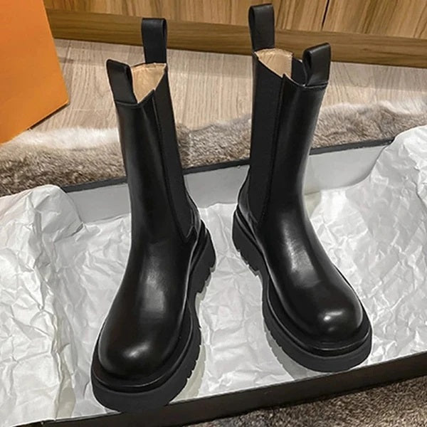 Drune mid-calf leather boots