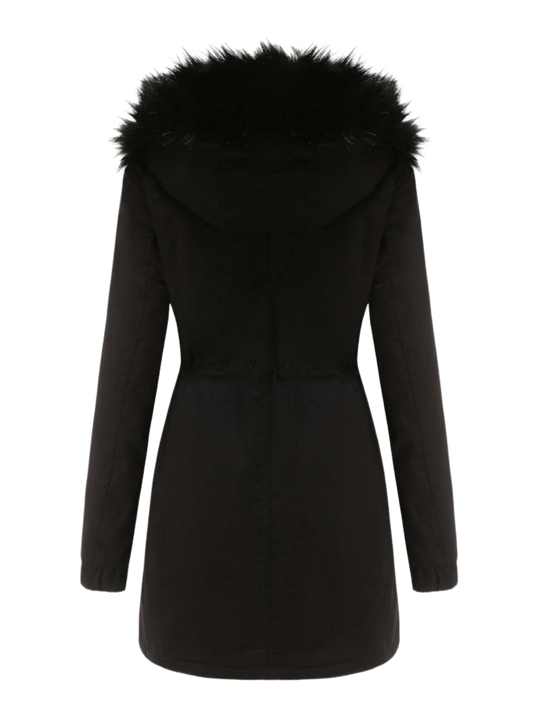 Drune | Pelz Winterjacke für Damen - mit Kapuze und Taschen