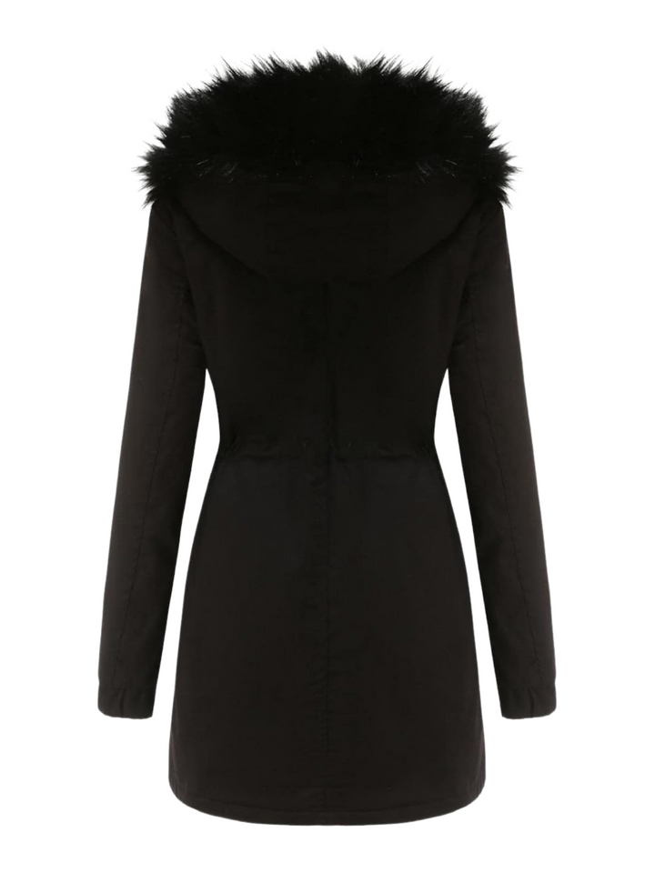 Drune | Pelz Winterjacke für Damen - mit Kapuze und Taschen