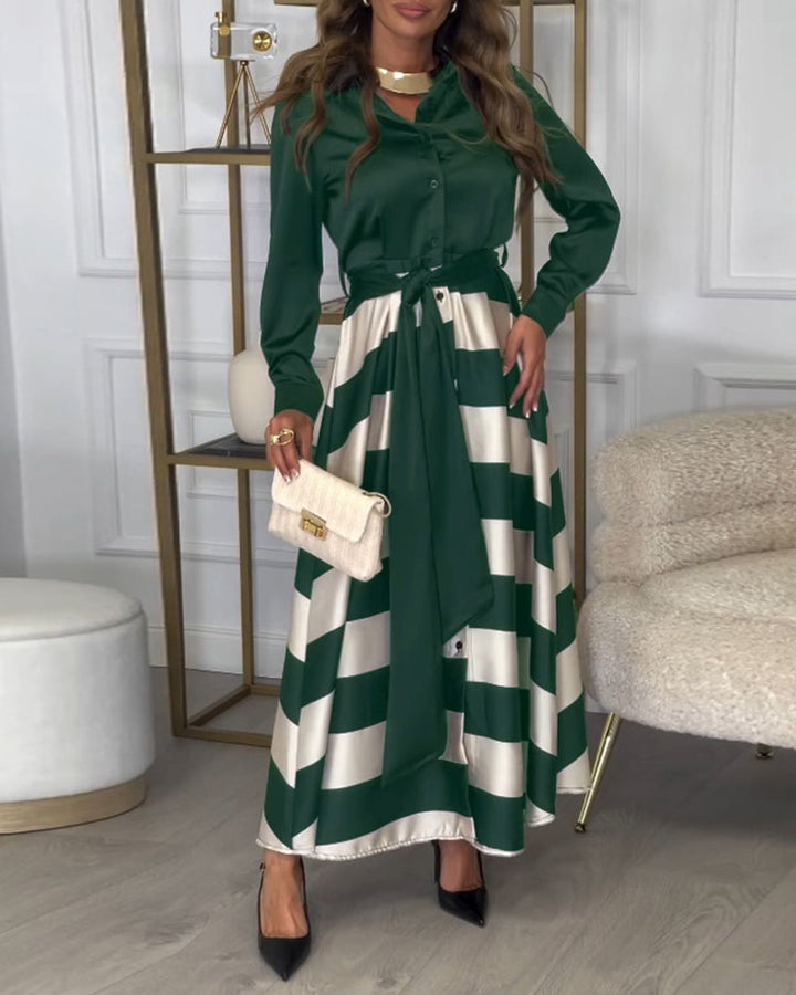 Drune | Kleid mit Streifenmuster und Reversriemen
