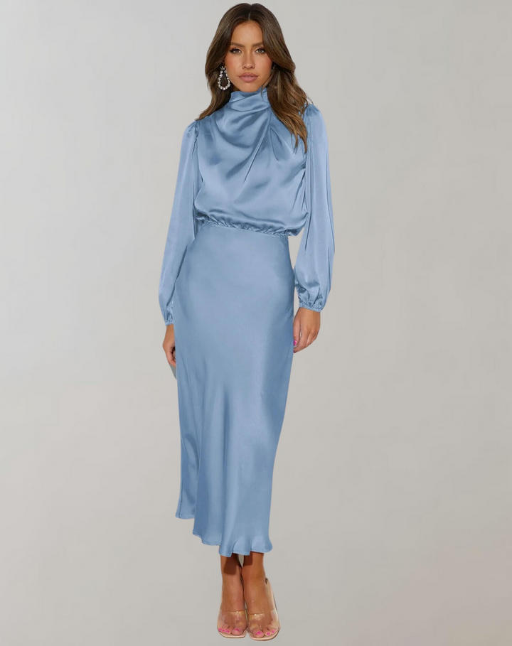 Drune | Elegantes Abendkleid für Damen Lang Langärmelig