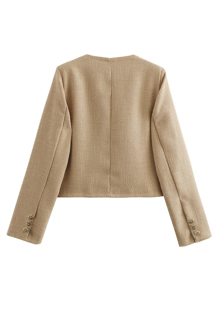 Drune | Figurbetonte Bouclé-jacke Dekorative Knöpfe Raffiniert und Modern