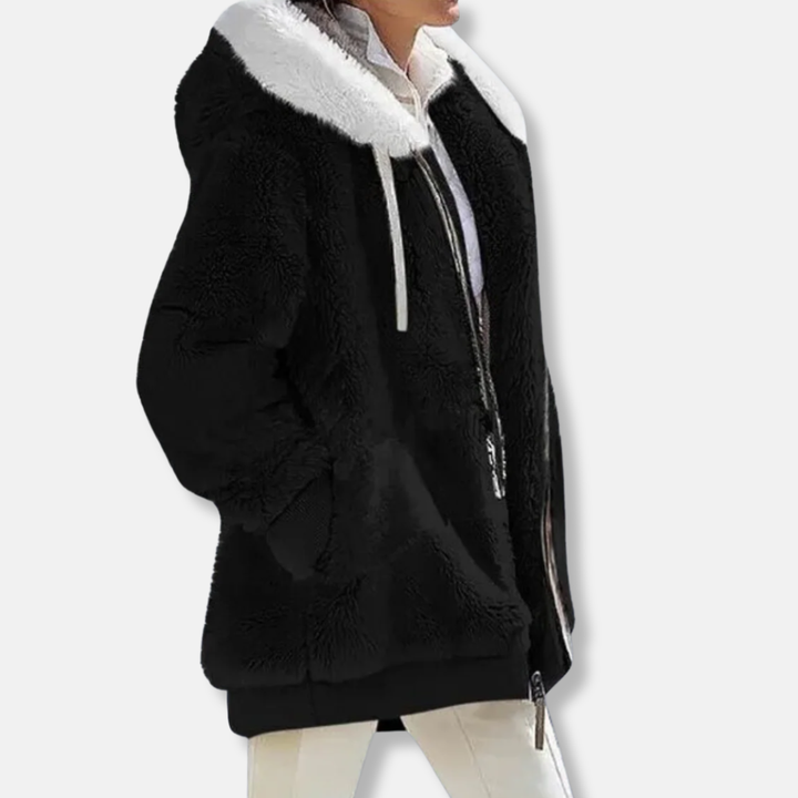 Drune | Fleece Übergroße Fleecejacke - Kapuzen-Reißverschlussjacke