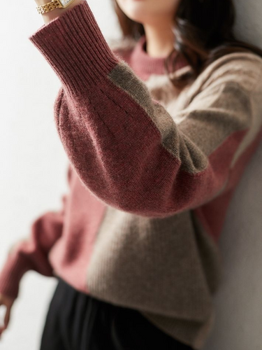 Drune | Chic & stylish knit sweater in contrasting color