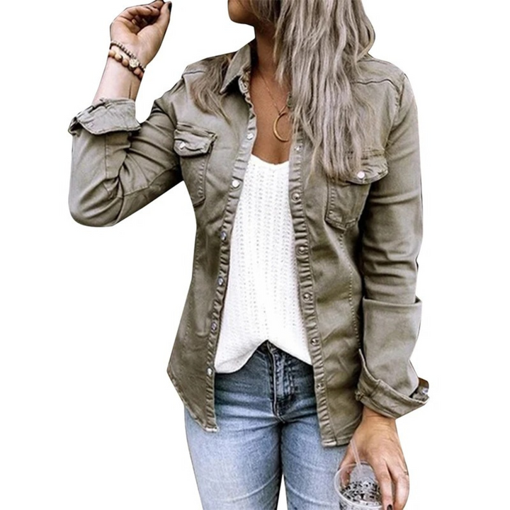 Drune | Damen Sommerjacke Im Military Denim Stil