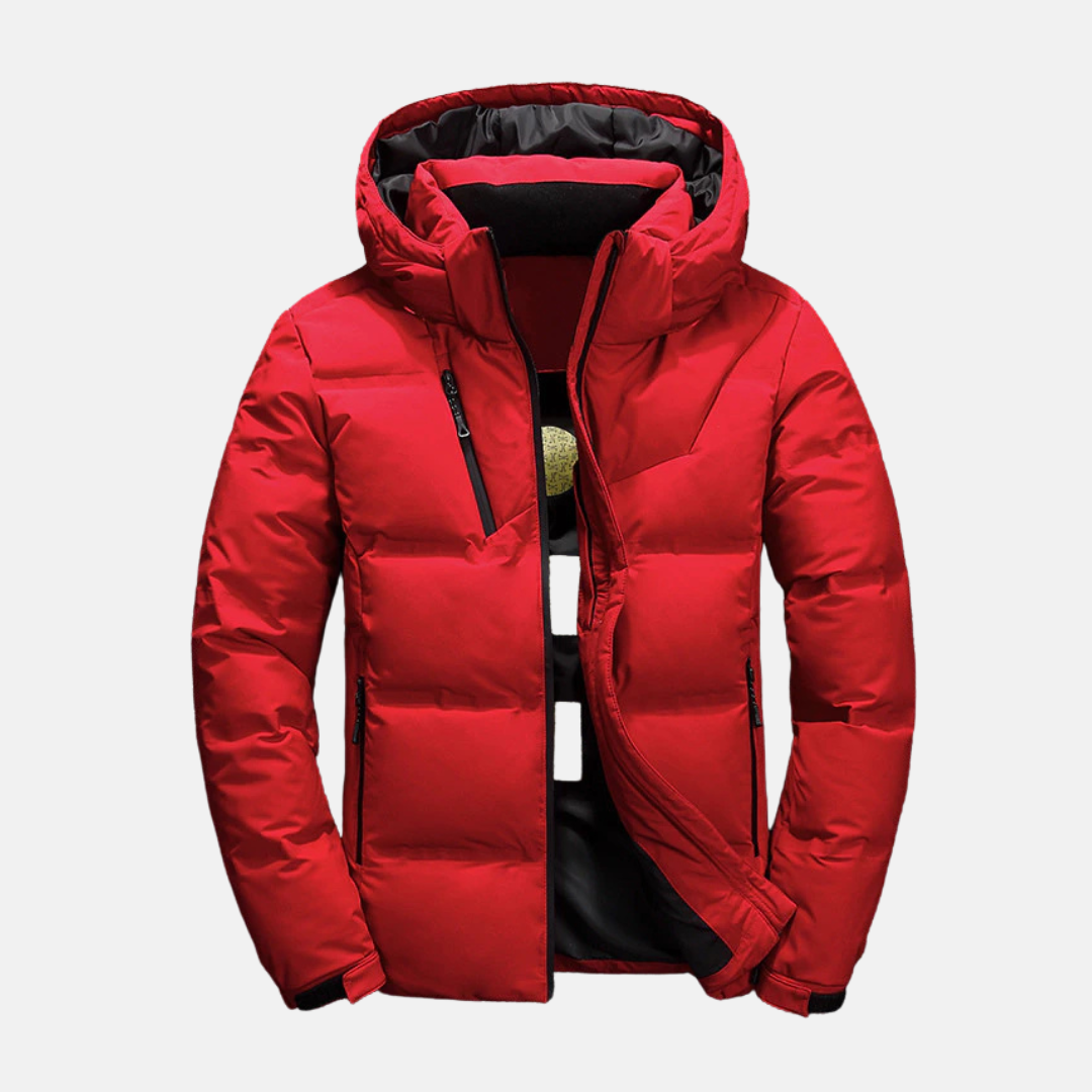Drune | Pufferjacke Ge Quiltetes Design mit Kapuze Verstellbare Ärmel mit Reißverschlusstaschen