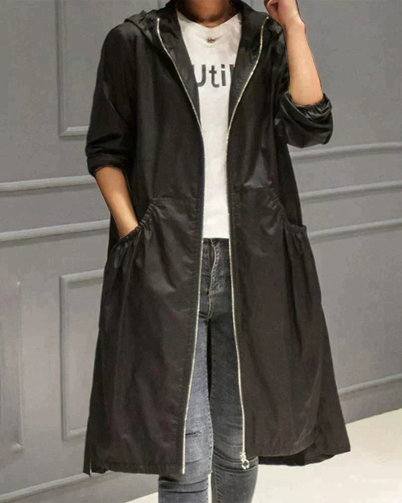 Drune | Regenjacke mit Reißverschluss Kapuze