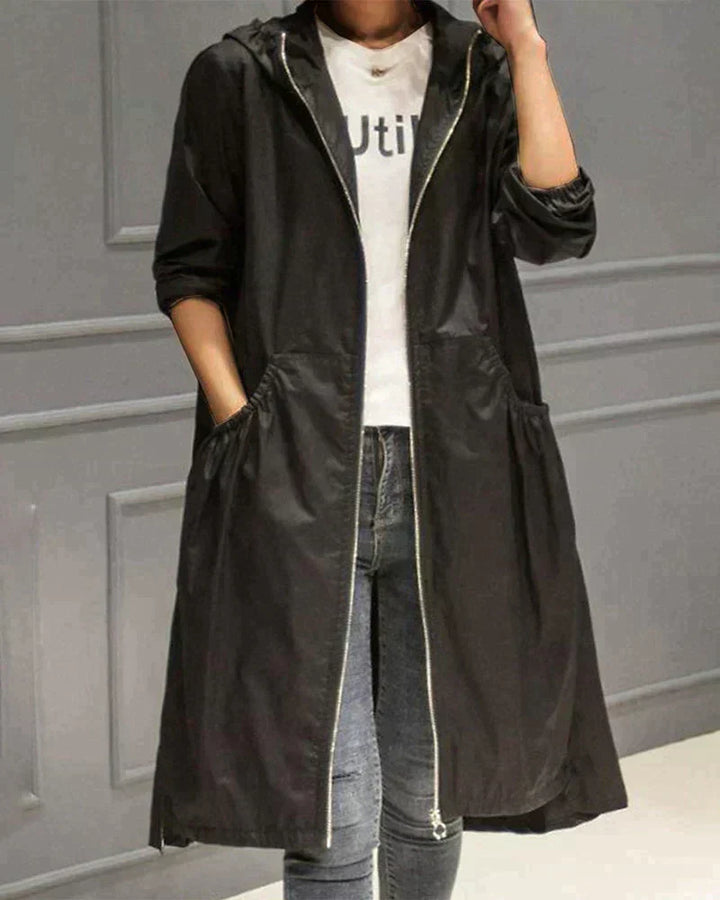 Drune | Regenjacke mit Reißverschluss Kapuze