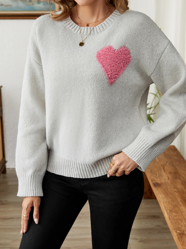 Drune | Sweater - Gemütlicher Herz-Design Strickpullover