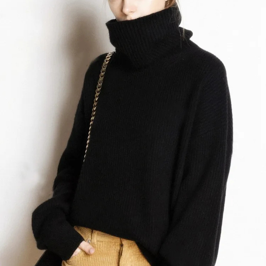 Drune | Pullover - Damen Herbst Oversized Polokragen Pullover